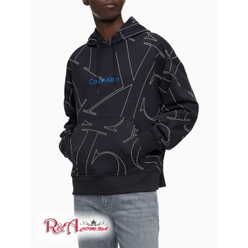 Чоловіче Худі (Allover Monogram Print French Terry Hoodie) 65839-02 Чорний Beauty