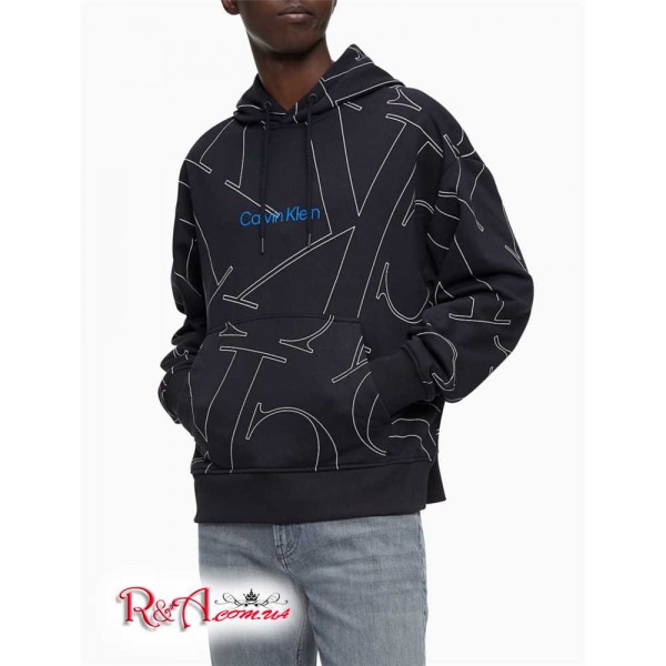 Чоловіче Худі CALVIN KLEIN (Allover Monogram Print French Terry Hoodie) 65839-02 Чорний Beauty