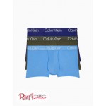 Мужские Трусы CALVIN KLEIN (Modern Structure Cotton 3-Pack Trunk) 61799-02 Синий/Fatigues Зеленый