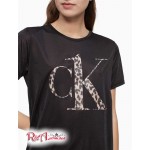 Женская Футболка CALVIN KLEIN (CK One Micro Printed Crewneck T-Shirt) 62020-02 Черный