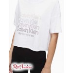 Женская Футболка CALVIN KLEIN (Performance Multi Logo Cropped T-Shirt) 63000-02 Белый