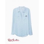 Жіноча Сорочка CALVIN KLEIN (Solid Chambray Button-Down Split-Back Shirt) 62830-02 Синій/Білий
