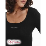Женский Свитер CALVIN KLEIN (Slim Fit Stretch Knit Logo Sweater) 65670-02 Черный