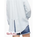Женская Рубашка CALVIN KLEIN (Solid Chambray Button-Down Split-Back Shirt) 62830-02 Синий/Белый