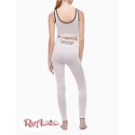 Женские Леггинсы CALVIN KLEIN (Performance Ribbed High Waist Full Length Leggings) 62910-02 Chalk