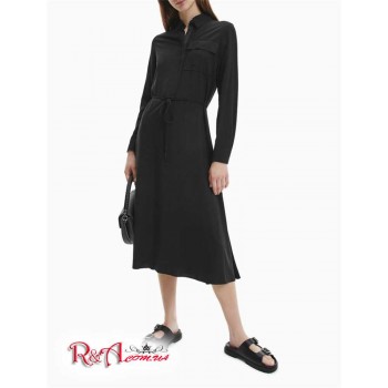 Женское Платье Рубашка (A-Line Midi Shirt Dress) 62710-02 Черный
