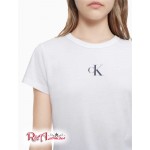 Женская Футболка CALVIN KLEIN (Shiny Monogram Logo Baby T-Shirt) 63031-02 Белый