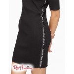 Женское Платье CALVIN KLEIN (Logo Tape Ribbed Knit Zip Dress) 62691-02 Черный