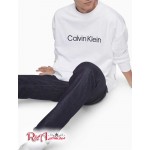 Женский Свитшот CALVIN KLEIN (Relaxed Fit Logo French Terry Crewneck Sweatshirt) 62611-02 Блестящий Белый