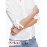 Женская Блузка CALVIN KLEIN (Open V-Neck Roll Sleeve Blouse) 62821-02 Яркий Белый
