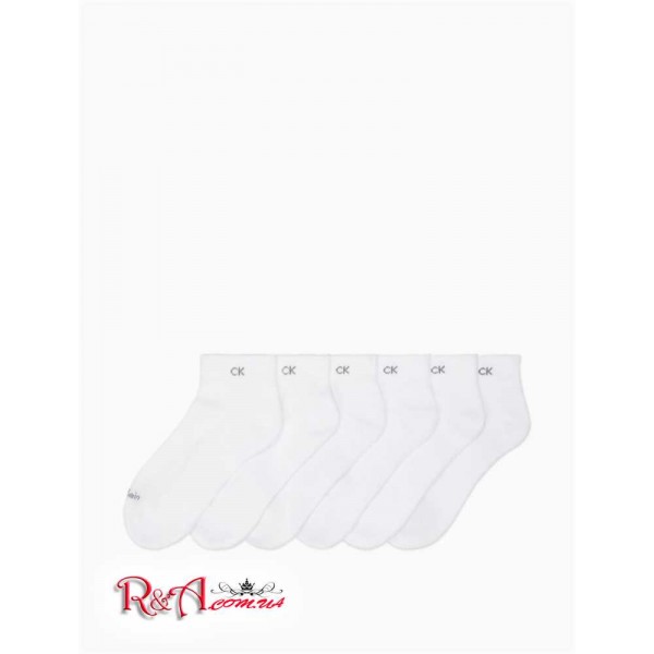 Жіночий Шкарпетки CALVIN KLEIN (Basic Cushion Quarter 6-Pack Socks) 62302-02 Білий