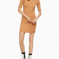 Жіноча Сукня (Ribbed Mock Neck Mini Dress) 62682-02 Maple