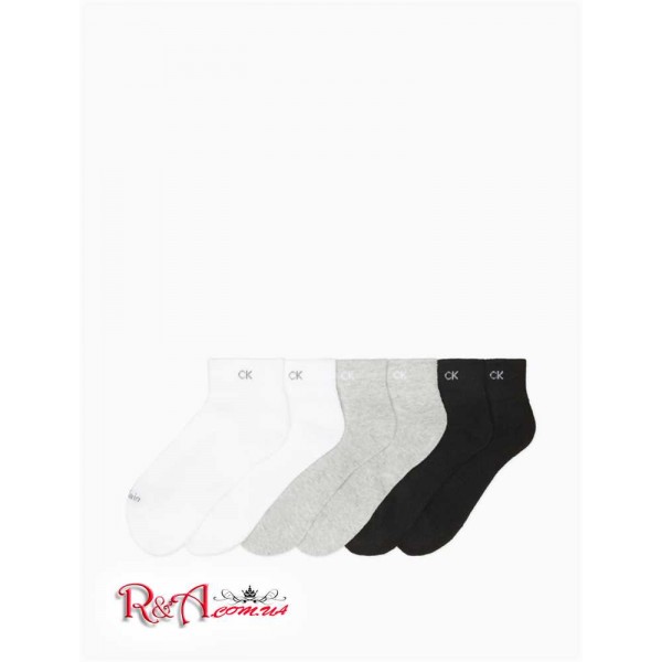 Жіночий Шкарпетки CALVIN KLEIN (Basic Cushion Quarter 6-Pack Socks) 62303-02 Oxford/Білий/Чорний
