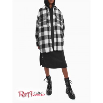Женская Куртка (Oversized Two-Tone Check Shirt Jacket) 65693-02 Яркий Белый/Черный
