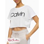 Женская Футболка CALVIN KLEIN (Performance Calvin Logo Cropped Boxy T-Shirt) 62953-02 Белый