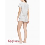 Женская Футболка CALVIN KLEIN (Carousel Logo Sleep T-Shirt + Sleep Shorts Set) 61993-02 Серый Heather