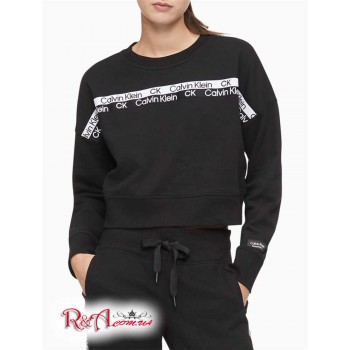 Женский Свитшот (Performance Double Logo Tape Cropped Sweatshirt) 62994-02 Черный