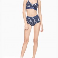 Жіночі Труси (CK One Plush High Waist Hipster) 62164-02 Синій Shadow