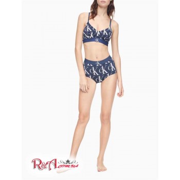 Женские Трусы (CK One Plush High Waist Hipster) 62164-02 Синий Shadow