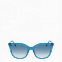 Жіночі Сонцезахисні Окуляри (Square Metal Frame Sunglasses) 63104-02 Молочнийy Teal Синій
