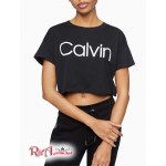 Женская Футболка CALVIN KLEIN (Performance Calvin Logo Cropped Boxy T-Shirt) 62954-02 Черный