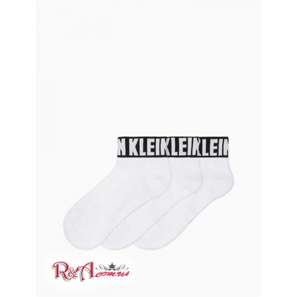 Женский Носки CALVIN KLEIN (Oversized Logo Quarter 6-Pack Socks) 62294-02 Белый