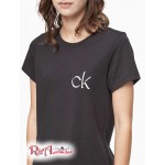 Женская Футболка CALVIN KLEIN (Carousel Logo Sleep T-Shirt + Sleep Shorts Set) 61994-02 Черный