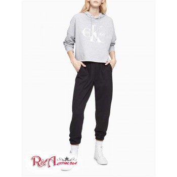 Женское Худи (Foil Monogram Logo Cropped Hoodie) 63065-02 Жемчужный Серый Heather