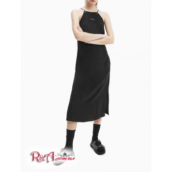 Женское Платье (Monogram Logo Halter Tie Neck Maxi Dress) 62705-02 Черный