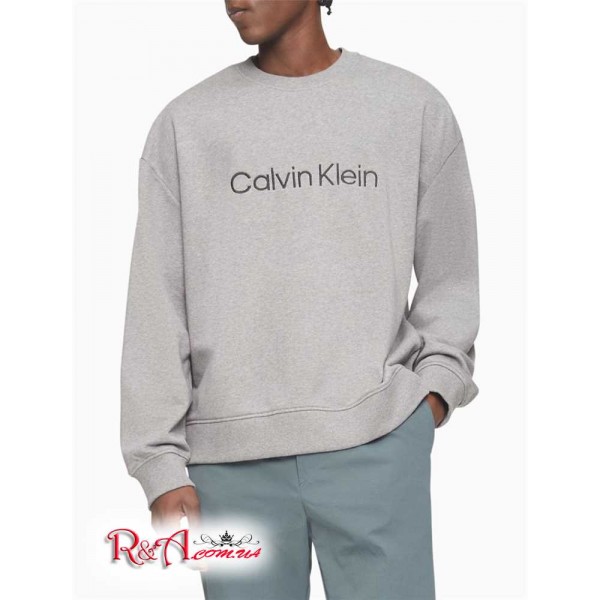 Жіночий Світшот CALVIN KLEIN (Relaxed Fit Logo French Terry Crewneck Sweatshirt) 62615-02 Medium Сірий Heather