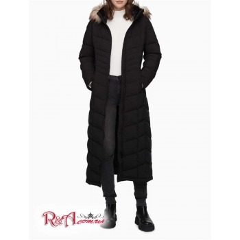 Женское Пальто (Stretch Faux Fur Hood Maxi Coat) 65695-02 Черный