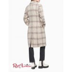 Женское Пальто CALVIN KLEIN (Plaid Notch Lapel Button-Front Coat) 62775-02 Tan/Розовый