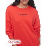 Женское Платье Рубашка CALVIN KLEIN (Logo Crewneck Sweatshirt Dress) 62675-02 Chili Pepper