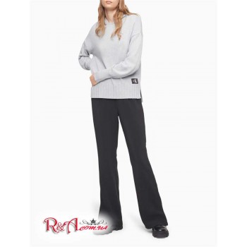 Женский Свитер (Solid Monogram Logo Patch Hooded Sweater) 62796-02 Жемчужный Серый Heather