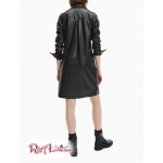 Женское Платье Рубашка CALVIN KLEIN (Faux Leather Shirt Dress) 62706-02 Черный