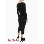 Женское Платье CALVIN KLEIN (Ribbed Knit Blend Scoopneck Maxi Dress) 65686-02 Черный
