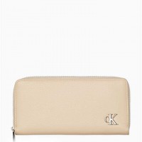 Женский Бумажник (Pebble Monogram Logo Zip Wallet) 62316-02 Warm Muslin