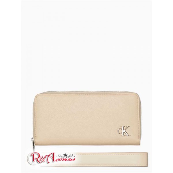 Женский Бумажник CALVIN KLEIN (Pebble Monogram Logo Zip Wallet) 62316-02 Warm Muslin