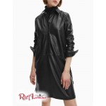 Жіноча Сукня Сорочка CALVIN KLEIN (Faux Leather Shirt Dress) 62706-02 Чорний