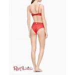 Женский Tanga CALVIN KLEIN (I Heart You High Leg Tanga) 65816-02 Rustic Красный