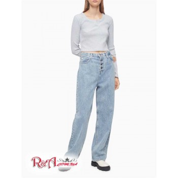 Женское Хенли (Ribbed Henley Crop Top) 62867-02 Жемчужный Серый Heather