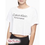 Женская Футболка CALVIN KLEIN (Performance Stacked Logo Cropped T-Shirt) 62997-02 Белый