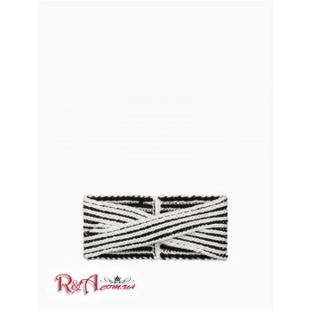 Женская Повязка на голову (Striped Knit Crossover Ribbed Headband) 62377-02 Черный/Белый