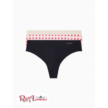 Женские Стринги (Invisibles Micro 3-Pack Thong) 62228-02 Черный/Красный Dot/Beechwood