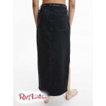 Женская Юбка CALVIN KLEIN (Black Denim Logo Waistband Maxi Skirt) 65698-02 Черный