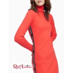 Жіноча Сукня CALVIN KLEIN (Logo Tape Ribbed Mock Neck Zip Dress) 62668-02 Chili