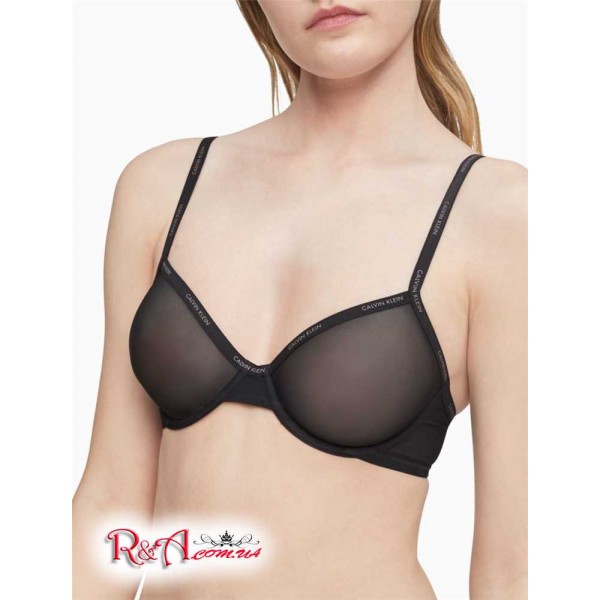 Жіночий Бралетт CALVIN KLEIN (Sheer Marquisette Unlined Demi Bra) 62078-02 Чорний
