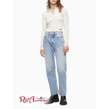 Женская Рубашка (Ribbed Long Sleeve Cropped Polo Shirt) 65668-02 Birch