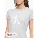 Женское Платье Футболка CALVIN KLEIN (Monogram Logo Crewneck T-Shirt Dress) 65778-02 Жемчужный Серый Heather