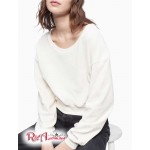 Жіночий Світшот CALVIN KLEIN (Oversized Ribbed Velvet Cropped Sweatshirt) 62848-02 Tofu